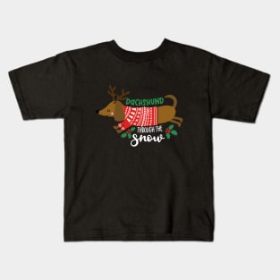 Dachshund through the snow Kids T-Shirt